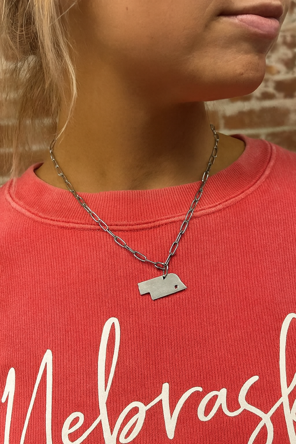 Nebraska Love Paperclip Necklace