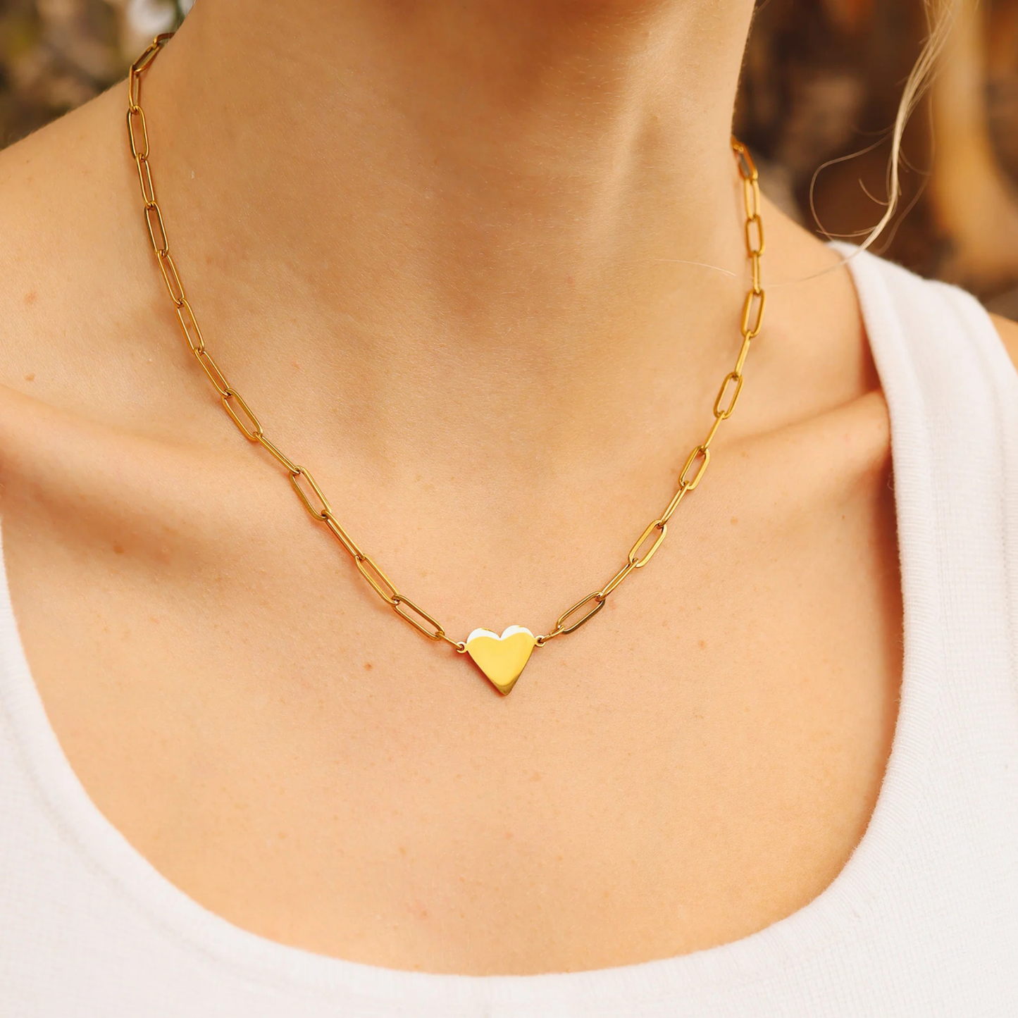 Paperclip Heart Necklace - waterproof