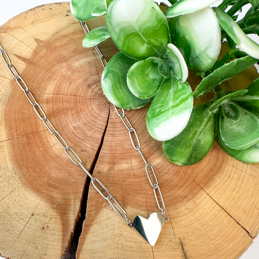 Paperclip Heart Necklace - waterproof