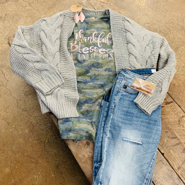 Braided cable knit cardigan