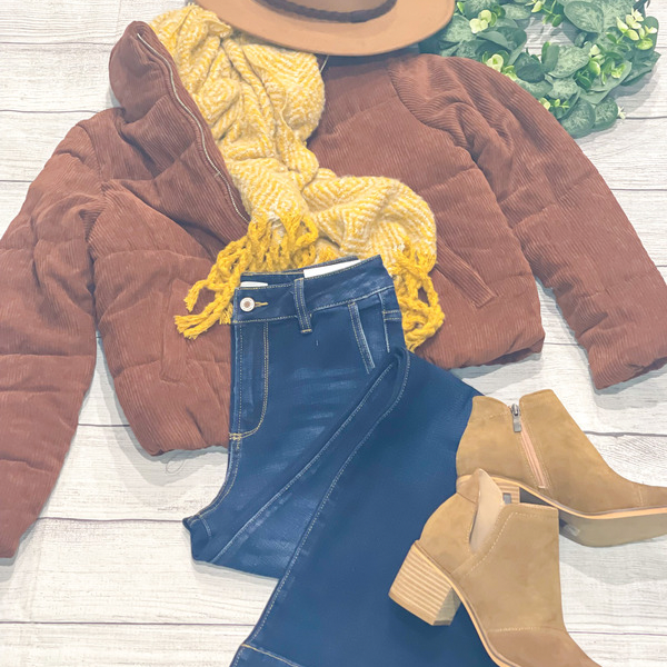 Mustard fringe scarf