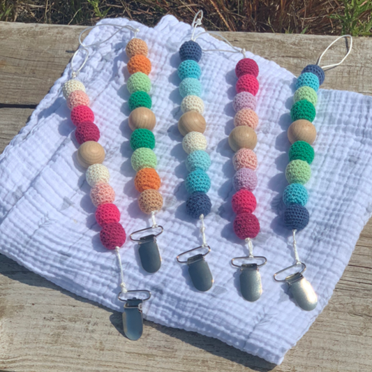 Woven dreams pacifier clip