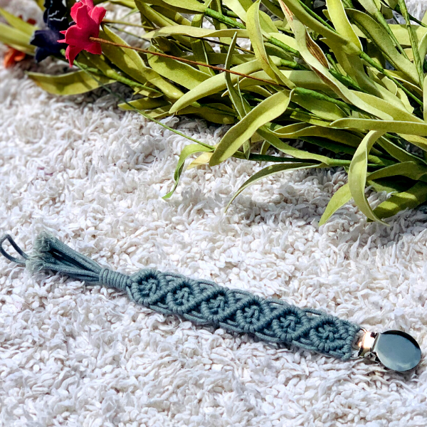 Macrame pacifier clips