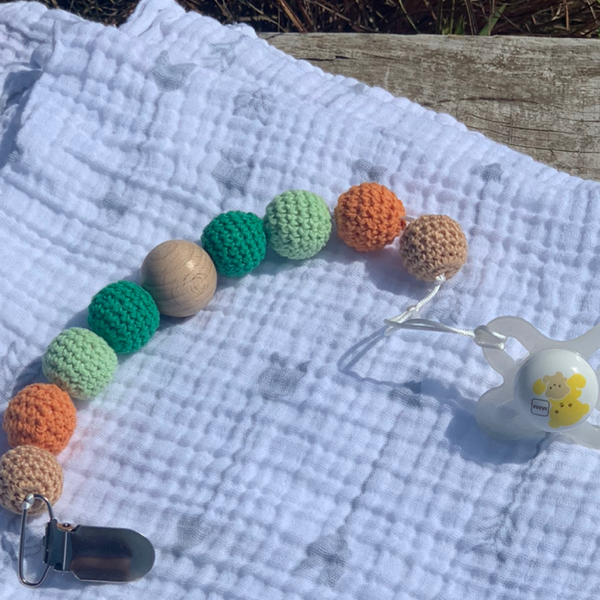 Woven dreams pacifier clip