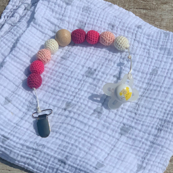 Woven dreams pacifier clip