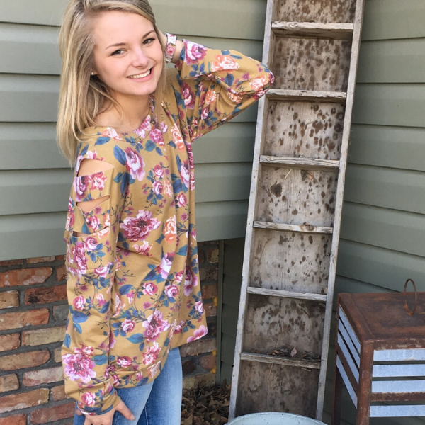 Mustard Floral Crewneck