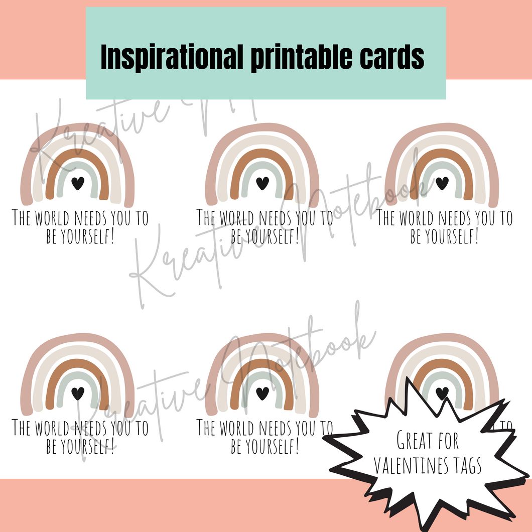 Inspirational printable cards