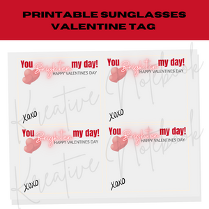 Heart Sunglasses Valentine tag