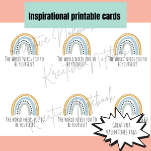 Rainbow Inspirational printable cards