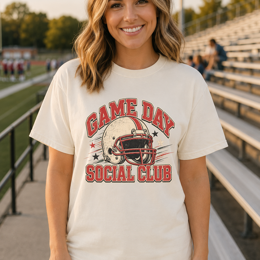 Game Day Social Club Football Graphic T-shirt