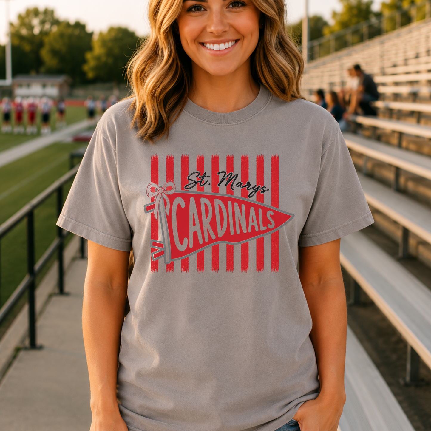 Cardinal flag spirit graphic tee