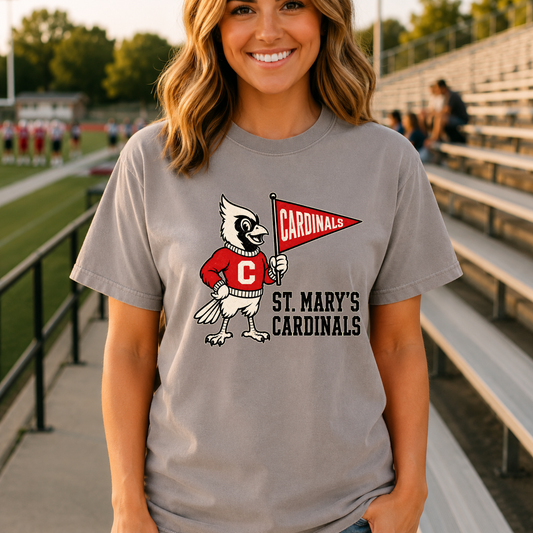Vintage Cardinal Mascot School Spirit Tee