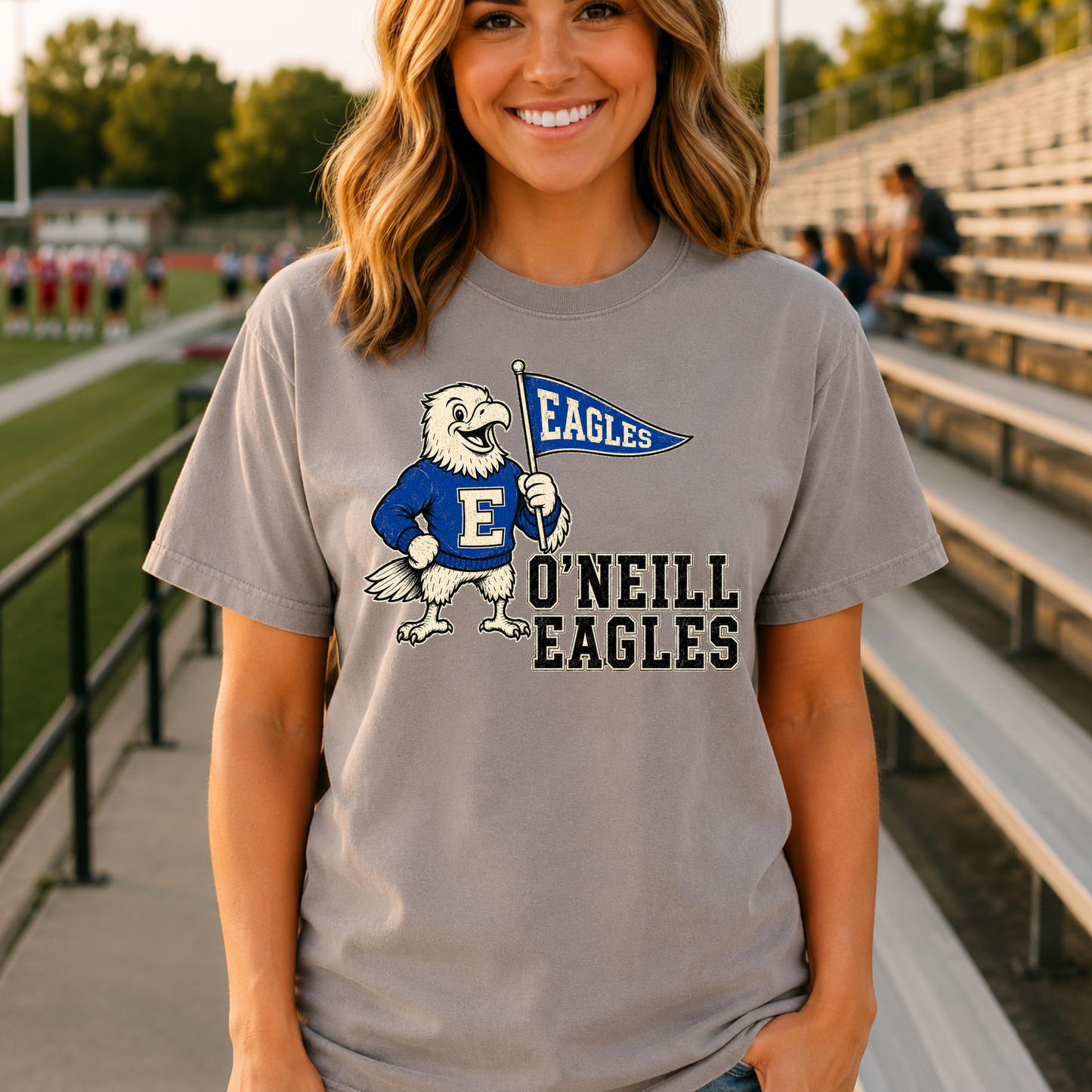 Vintage Eagle Mascot School Spirit Tee