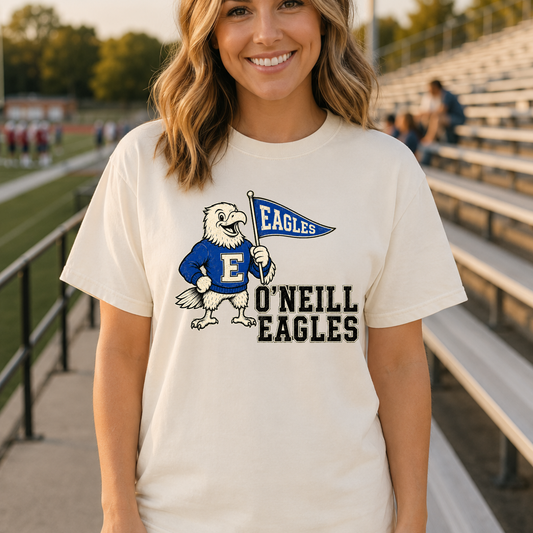 Vintage Eagle Mascot School Spirit Tee