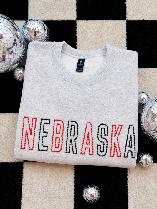 School Spirit Embroidered Crewneck — PREORDER