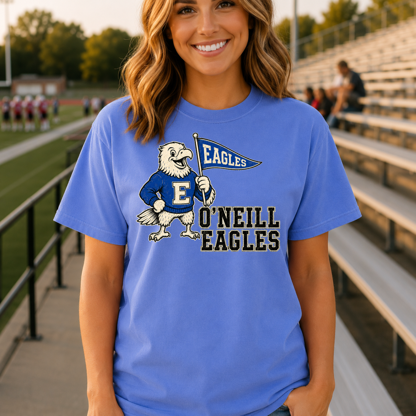 Vintage Eagle Mascot School Spirit Tee