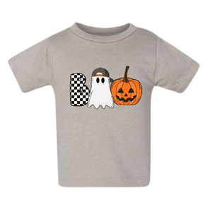 Checked boo Graphic Tshirts