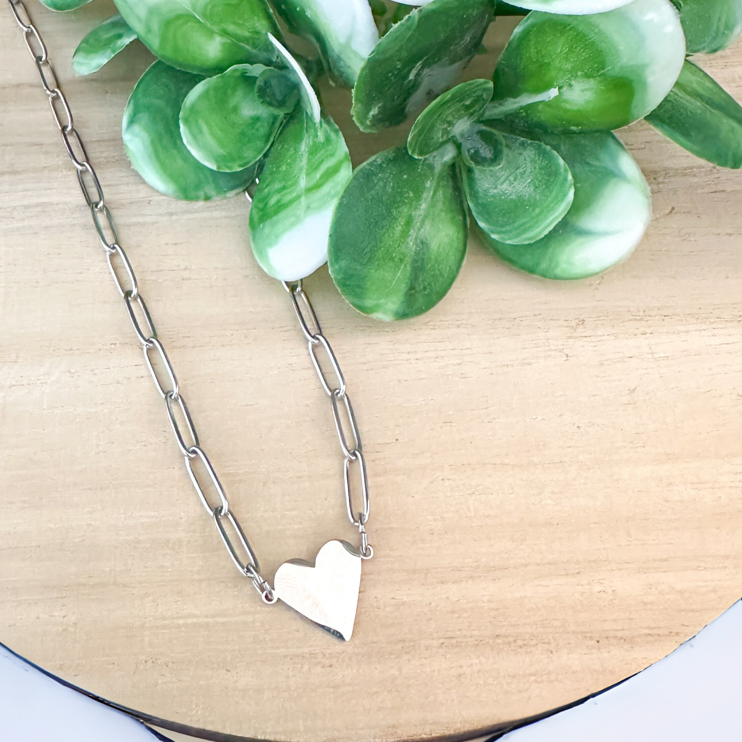Paperclip Heart Necklace - waterproof