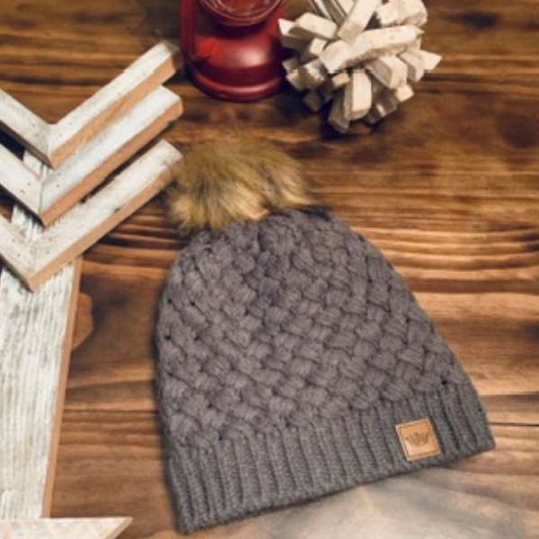 Gray crochet stocking hat