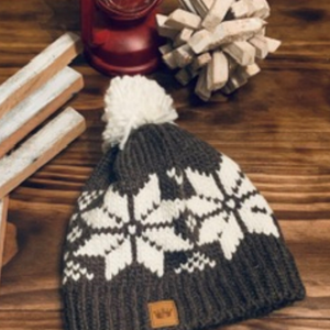 Snowflake crochet stocking hat