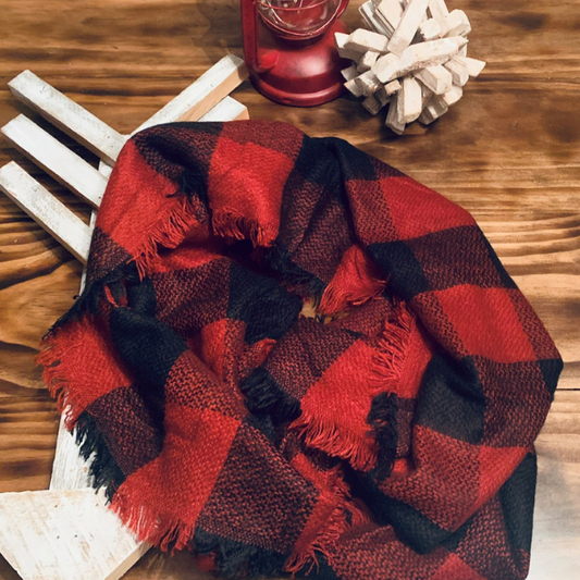 Buffalo plaid infinity scarf