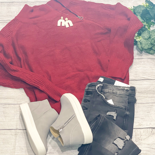 Collar Zip Sweater