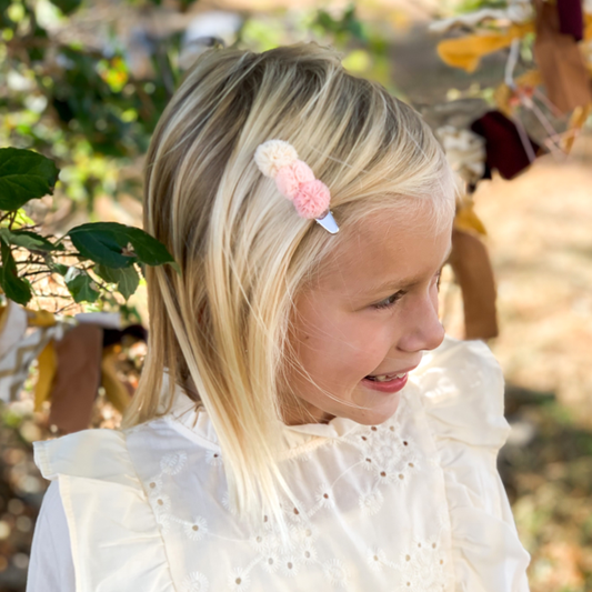 Puffball hair clips