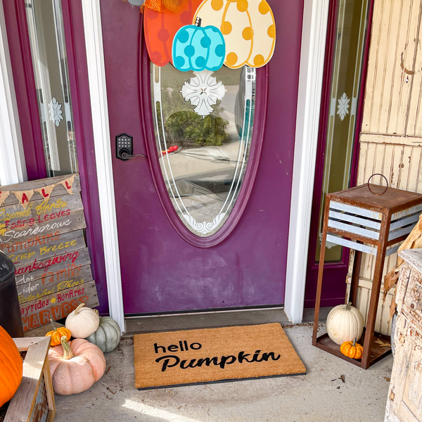 Hey pumpkin door mat